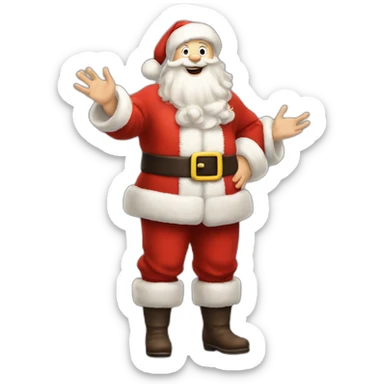Full height Actively gesturing with hands pale skin Santa Claus sticker