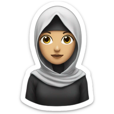 A girl wearing hoodies and a niqab sticker