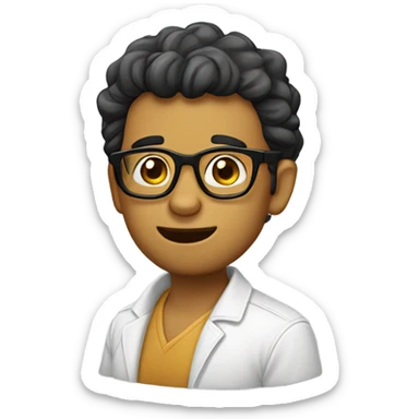 Chico morenito con lentes y poco pelo  sticker