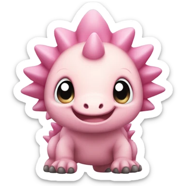 light pink stegosaurus baby with cute eyes sticker