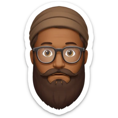 HOMME BRUN LONGUE BARBE LUNETTE sticker