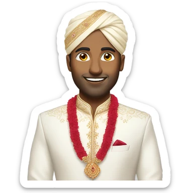 Indian wedding white groom  sticker