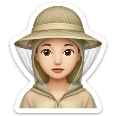 person wearing a mosquito net hat combination similar to this one: https://www.transa.ch/de/p/careplus-pop-up-kopfnetz-040602-001001/ sticker