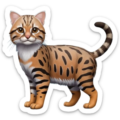 Realistic wild natural elegant lifelike Pallas-cat-ocicat-ocelot-Rusty-spotted-cat-fusion-hybrid-animal-creature, full body, hyper-realism sticker