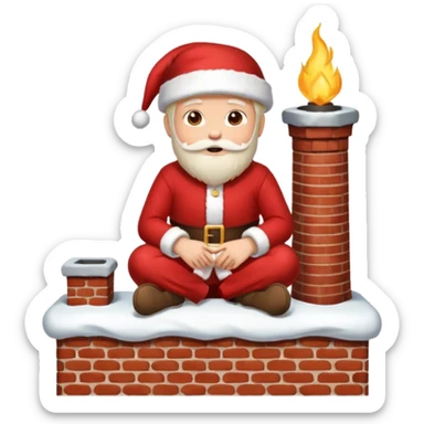 Cristmas male sit down on a chimney sticker
