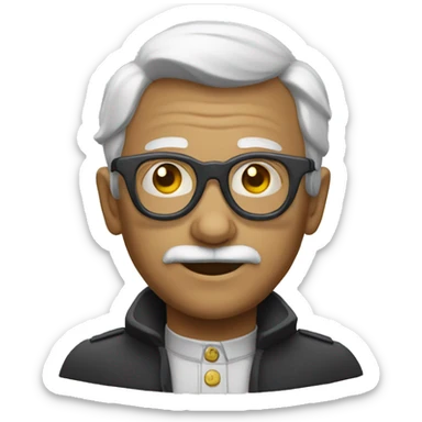 Vieux chauve lunettes  sticker