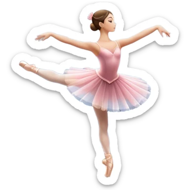 Icon for Ballet: a theater stage with silhouette of a ballerina in an elegant pose, surrounded by spotlight and stage lights. The icon should convey the grace and beauty of ballet, with focus on the dancer and the dramatic lighting. Transparent background. sticker