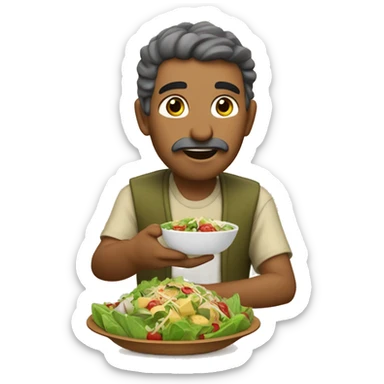 Marroqui comiendo ensalada  sticker