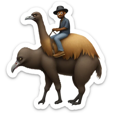 bear ridin an ostrich sticker