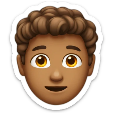 Big for headed kid with short brown hait sticker