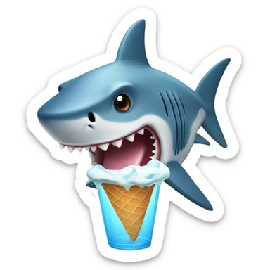 Shark whit a ice crean sticker