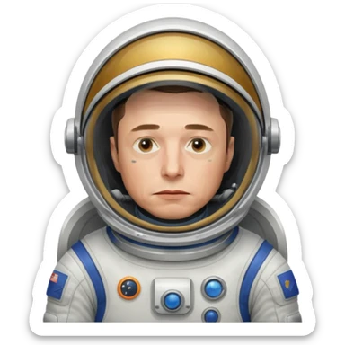 Elon Musk in the space Sad sticker