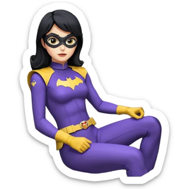 scale racing sexy fitted Batgirl’s masculine midnight-colored tight outfit 1970’s tv style dark knight stealthy accurate sporty safe plush deluxe off-road pursuit drifting F1 car lexus (black hair, shoulders back against seat) rally sticker