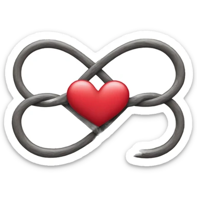 Infinity sign interlocked with a heart sticker