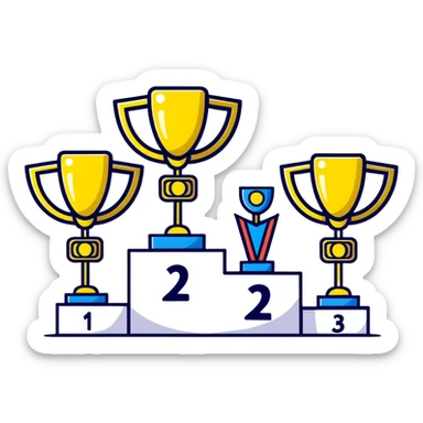 racing victory podium with three places for winners sticker