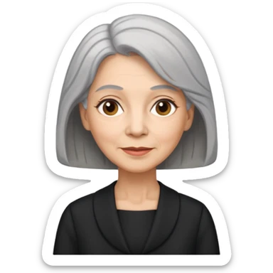 i need an image of a older woman named bonny who is a bind fund manager. where dark black professional dress with grey hair sticker