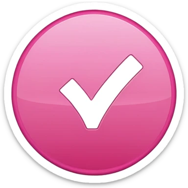 checkmark symbol in a circle in pink color that would reflect that a task has been done sticker