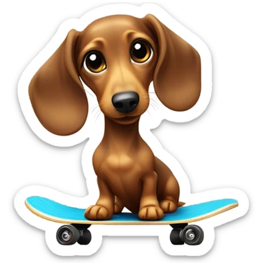 Weenie dog skating  sticker