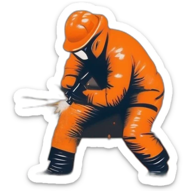 Badass Climate activists spraying orange paint to protest sticker