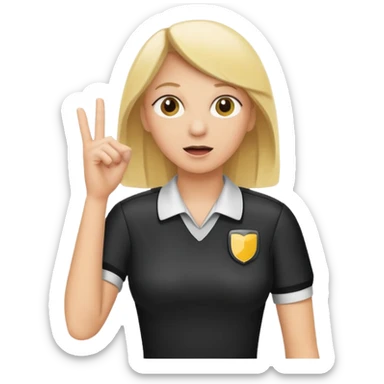 blonde sports referee calling time out sticker