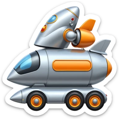  Flintstones futuristic rocket-powered tall robot moving van launch vehicle  sticker