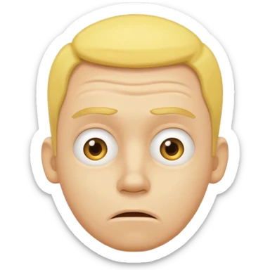 Very exhausted and confused emoji but with some humour about it - yellow man not realistic face sticker