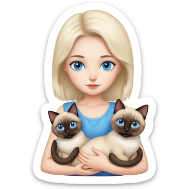 Girl holding a Siamese Cats sticker