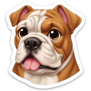família de um bulldog francés e um pinscher um pai careca uma mae com cabelo ondulado uma menina com cracois uma bebe com caracóis e um menino com cabelo curto ondulado sticker
