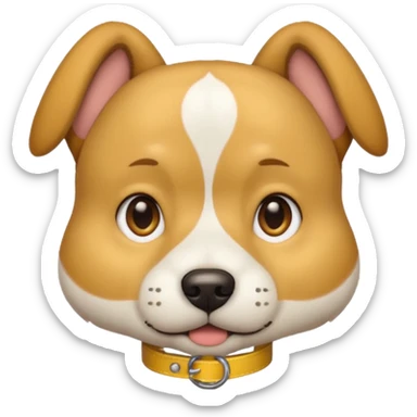 dog head wearing yellow collar sticker