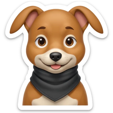 thief dog portrait, head and shoulders only, playful sneaky look, burglar scarf collar, mischievous smile, 3D cartoon, mobile game icon style, clean background, no text, no watermark
 sticker
