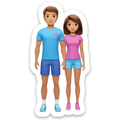 barbie merliah summers as a guy with brown har and brown eyes and tanned skin and full body sticker