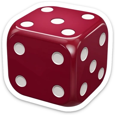 two dices in with burgundy red heart details sticker