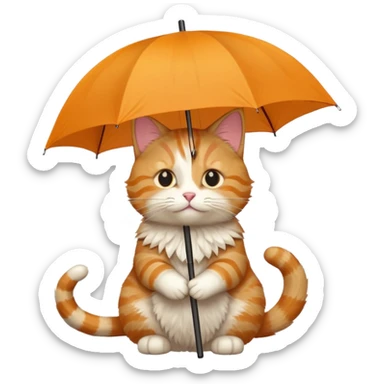 the cat holding an umbrella sticker