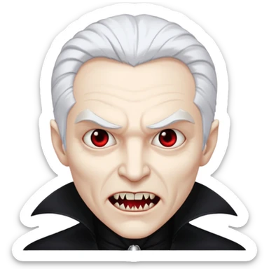 White skin white hair black eyes black clothes scary Vampire sticker