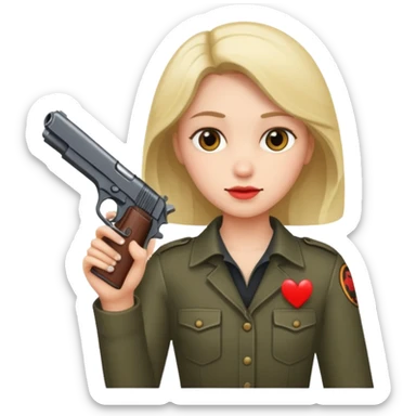 Una persona enamorado con una pistola sticker
