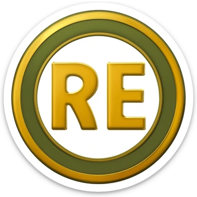 the word RE inside the circle of royal enfield symbol sticker