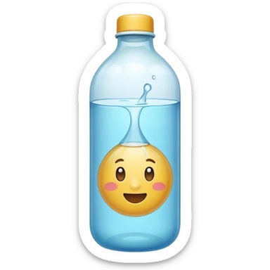 botella de agua sin ningun emoji en el medio  sticker