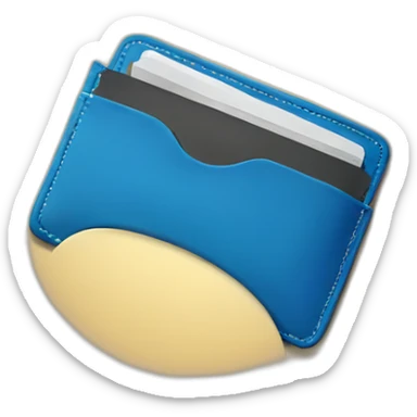 blue colour empty pocket wallet sticker