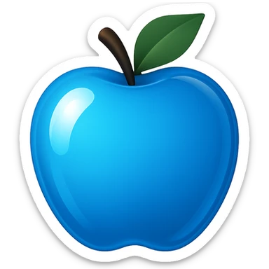 Make the blue part more vibrant and glass glossy, no symbols, no sword, in apple emoji style. sticker