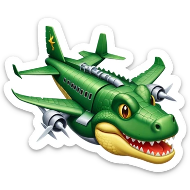 Cocodrilo fusionado con un avíon sticker