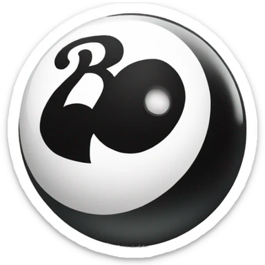 Eight ball with bow sticker