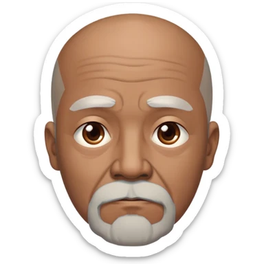 "- Nam
- 70 tuổi
- Da nâu
- Đầu trọc
- Râu bạc, mắt buồn
" sticker