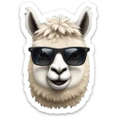 alpaca software developer with dark cool looking sunglasses sticker