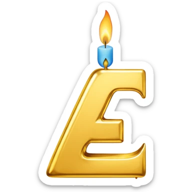 Letter € birthday candle  sticker