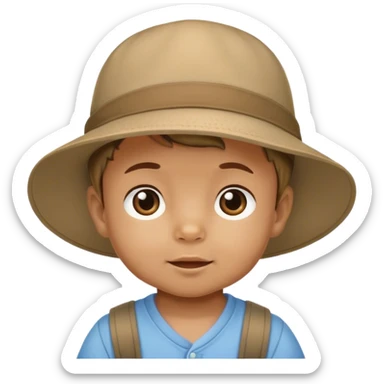 baby boy in outdoor hat sticker