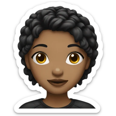 girl with piercings and black hair sticker