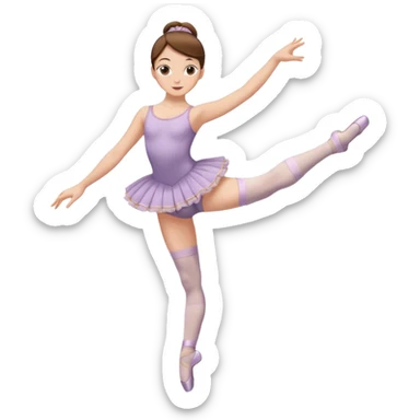 Ballet dancer in over the knee socks, leotard and long brown hair sticker