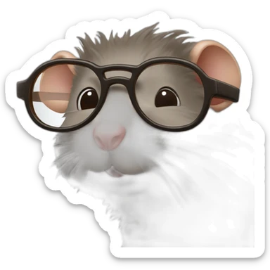 Un gros rat avec des lunettes et avec des cheveux bruns sticker