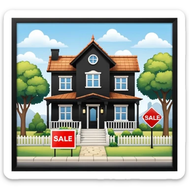 4d house w for sale sign sticker