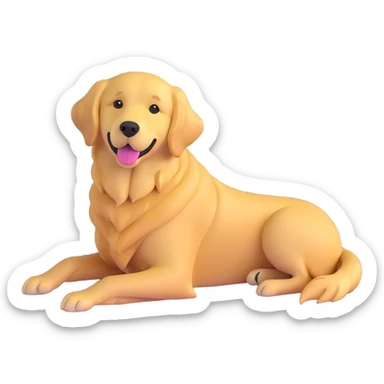 cute golden retriever resting sticker